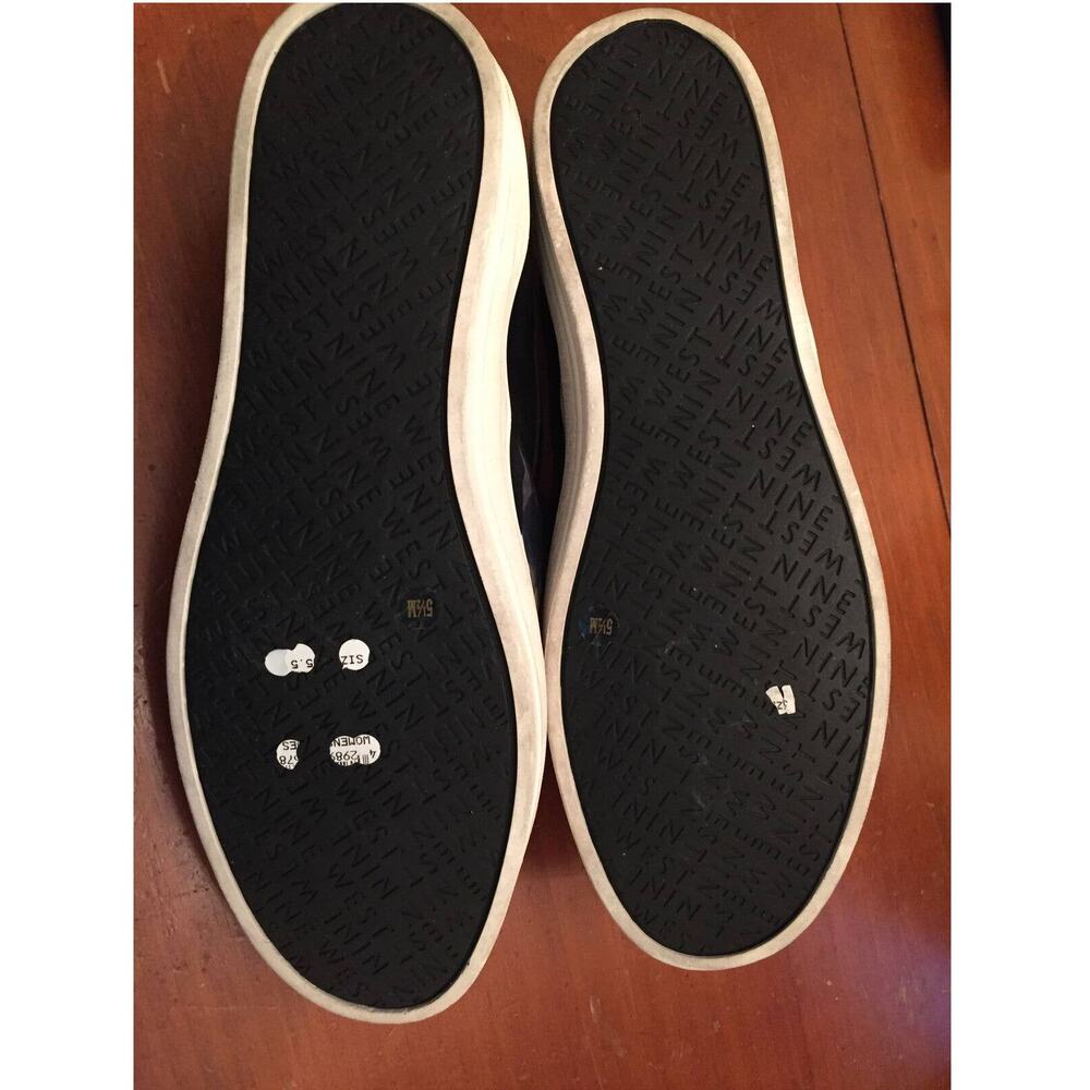 Nine West WOLSEN Black White Floral Bold Pansy Slip On Platform Sneakers 5.5M - Picture 9 of 9
